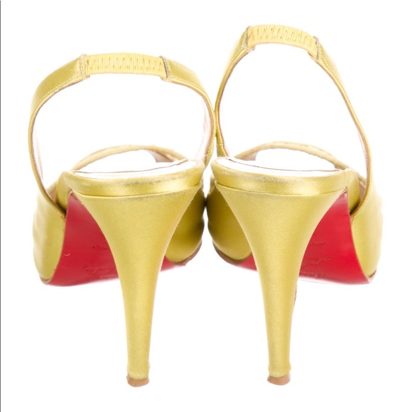 Yellow Christian Loubuitton Heels in 6.5 - Picture 6 of 7